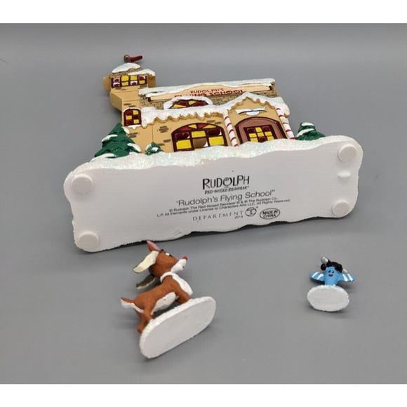 DEPT Department 56 Rudolph Reindeer Flying School 3 Piece Set Box Christmas - Picture 7 of 8